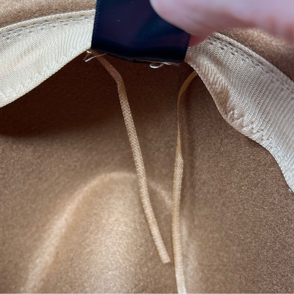 Unisex Fedora Hat Wide Brim Wool Blend Camel Brown OS Adjustable Western Cowboy - Picture 13 of 13